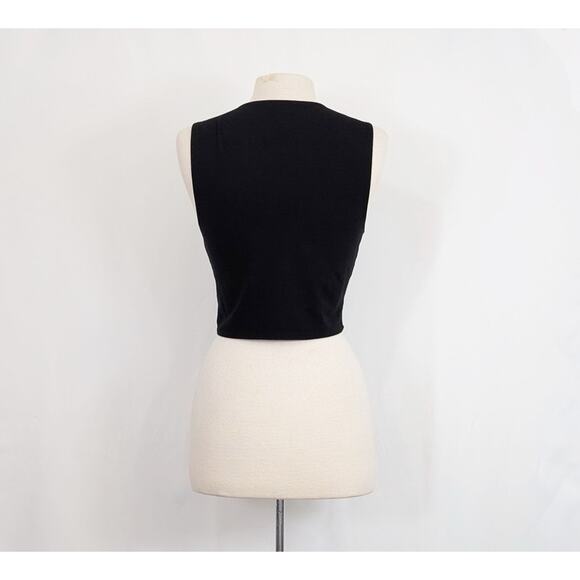 Reformation Top Skirt Set Black Rylan Two Piece Knit Twist Front Misses Size L - Picture 7 of 11